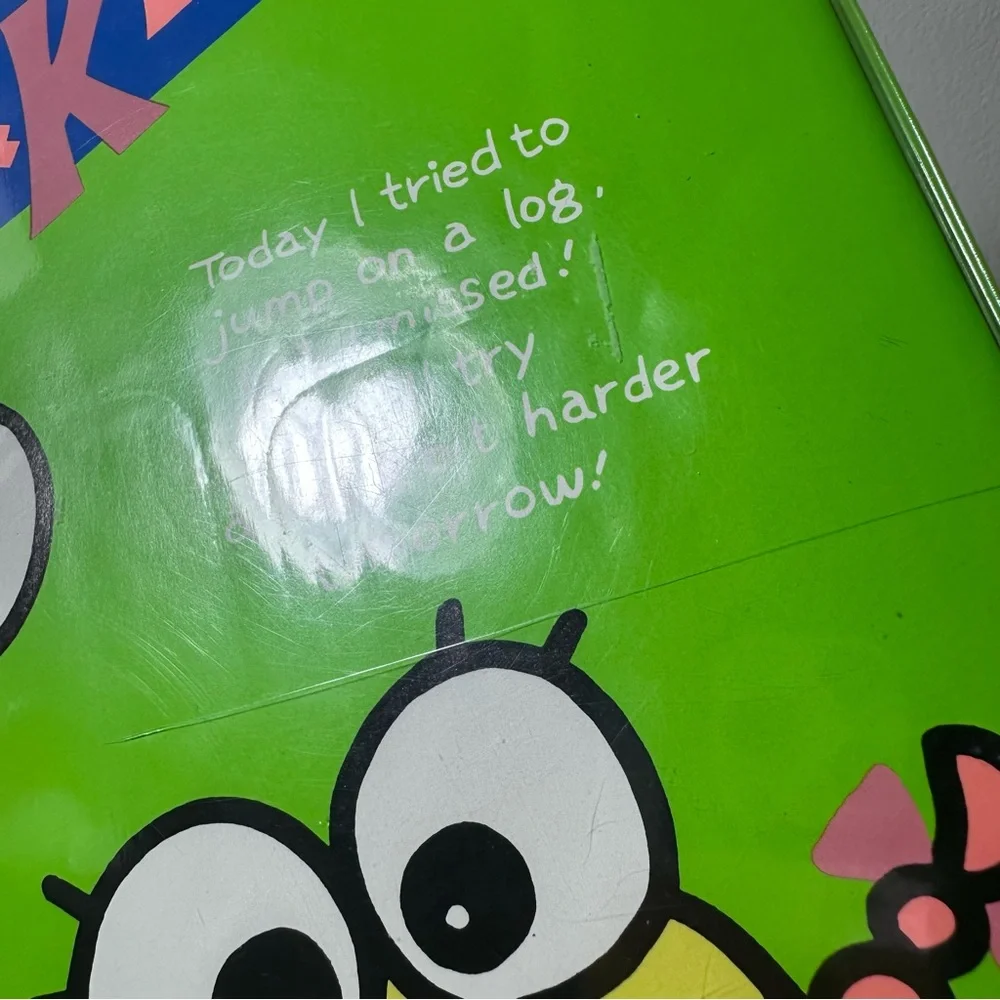 Vintage Sanrio Keroppi Keroleen Notebook Binder 1993 Green Frog Hello Kitty 90s